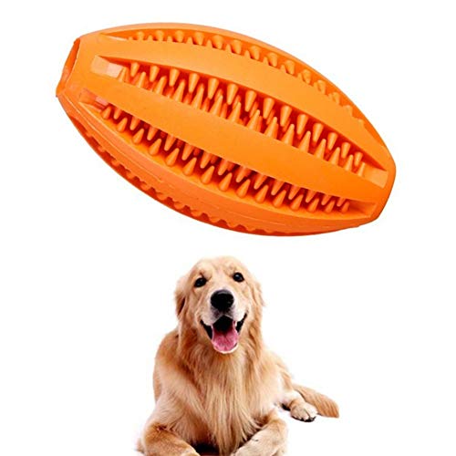 LEDDP Hundeball Kleine Hunde Hundeball Zahnpflege Hundebiss Spielzeug Hund Rugby Ball Spielzeug Hundetraining Bälle Hundeball Für mittelgroße Hunde orange von LEDDP