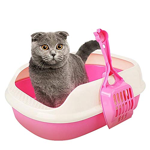 LEDDP Katzenklo Katze Katzentoilette Matte Katzentoilette Eckstreu Tablett Cat Katzentoilette Haustier Toilette Katzentoilettenmatten Kätzchen Zubehör pink-s von LEDDP