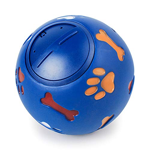 LEDDP Leckerli Ball Hunde Kauspielzeug Hundeball Für mittelgroße Hunde Hund behandeln Spielzeug Puzzle Dispenser Fütterungsball Haustier Interaktiver Ball Blue,Large von LEDDP
