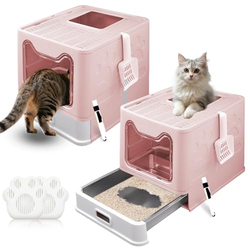 2er Set Katzenklo mit Deckel, ausziehbares Edelstahl Tablett und Katzenklo Schaufel, hop in Katzenklo XXL Katzentoilette geschlossen geräumig katzenklo groß für Katzen bis 15 kg 2er Set Katzenklo mit Deckel, ausziehbares Edelstahl Tablett und Katzenklo Schaufel, hop in Katzenklo XXL Katzentoilette geschlossen geräumig katzenklo groß für Katzen bis 15 kg von LEEJARD