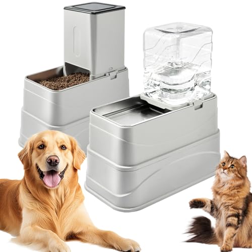 LEEJARD Zweiteiliges 7L Futterautomat Katze Set, klappbarer XXL-Futterspender für Katzen und Hunde mit Edelstahl-Katzen-Näpfen, für mittelgroße und große Hunde, Katzen und andere Haustiere LEEJARD Zweiteiliges 7L Futterautomat Katze Set, klappbarer XXL-Futterspender für Katzen und Hunde mit Edelstahl-Katzen-Näpfen, für mittelgroße und große Hunde, Katzen und andere Haustiere von LEEJARD