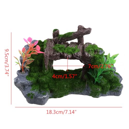 LEELOU Aquarium Decor Harzbrücke Betta Höhle Realistische Felsen Mit Grasfisch Für Panzer Ornamente Unterkünfte Versteck Für Wasserpalte P LEELOU Aquarium Decor Harzbrücke Betta Höhle Realistische Felsen Mit Grasfisch Für Panzer Ornamente Unterkünfte Versteck Für Wasserpalte P von LEELOU