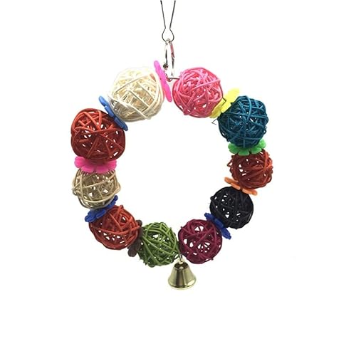 LEEVUS Bird Toys Parro-Spielzeug, trocken gegen Beißen, Papageien, Kauspielzeug, mit Glocke, Vogelzubehör, 1 Stück J LEEVUS Bird Toys Parro-Spielzeug, trocken gegen Beißen, Papageien, Kauspielzeug, mit Glocke, Vogelzubehör, 1 Stück J von LEEVUS