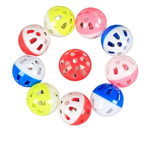 LEEVUS Vogelspielzeug, 10 Stück, bunt, hohl, rollender Glockenball, Sittiche, Nymphensittiche, Papageien, Kauspielzeug, Vogelzubehör LEEVUS Vogelspielzeug, 10 Stück, bunt, hohl, rollender Glockenball, Sittiche, Nymphensittiche, Papageien, Kauspielzeug, Vogelzubehör von LEEVUS