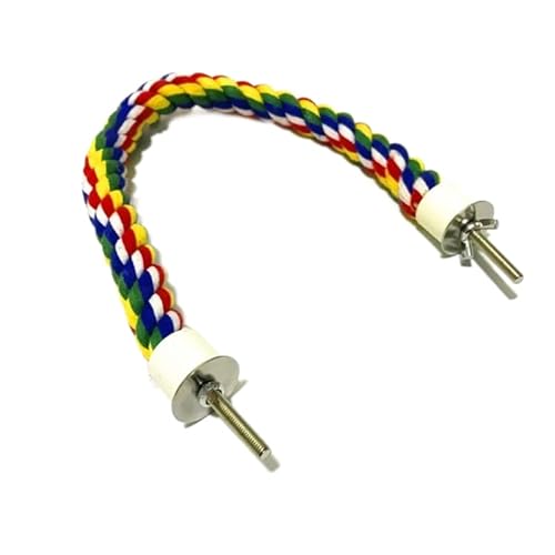 LEEVUS Vogelspielzeug, Papageien, Vogel, stehendes Spielzeug, Baumwollseil, buntes Spielzeug, Kaustangen für Vogelkäfig, Zubehör, 1 Stück, 60 cm LEEVUS Vogelspielzeug, Papageien, Vogel, stehendes Spielzeug, Baumwollseil, buntes Spielzeug, Kaustangen für Vogelkäfig, Zubehör, 1 Stück, 60 cm von LEEVUS