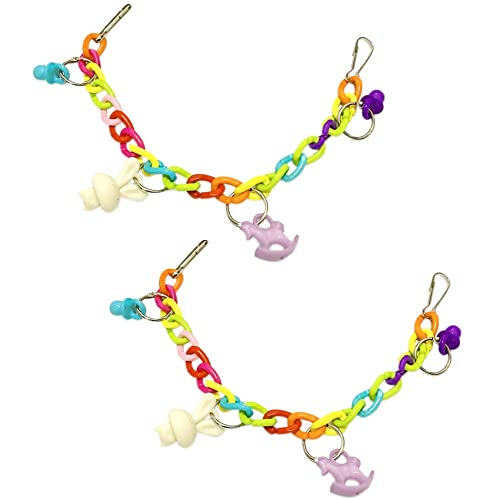 LEEVUS Vogelspielzeug, Papageien, bunte Acryl-Brücke, Vogelzubehör, hängende Zubehör, Schaukelspielzeug, Kette, 2 Stück A LEEVUS Vogelspielzeug, Papageien, bunte Acryl-Brücke, Vogelzubehör, hängende Zubehör, Schaukelspielzeug, Kette, 2 Stück A von LEEVUS