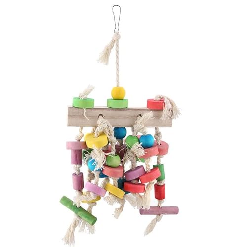 LEEVUS Vogelspielzeug, Papageien-Kauspielzeug, Holzkäfig, Spielzeug zum Aufhängen, für Papageien, Vogel, stehendes Spielzeug, Haustier-Trainingsspielzeug, 1 Stück A LEEVUS Vogelspielzeug, Papageien-Kauspielzeug, Holzkäfig, Spielzeug zum Aufhängen, für Papageien, Vogel, stehendes Spielzeug, Haustier-Trainingsspielzeug, 1 Stück A von LEEVUS