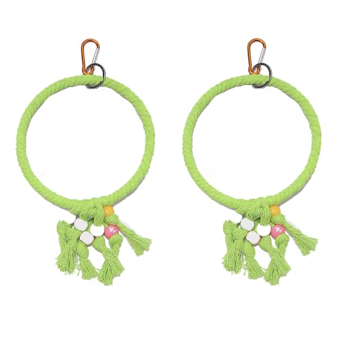 LEEVUS Vogelspielzeug, Papageien-Schaukelringe, Spielzeug, Vogelkäfig-Dekor, bunte Baumwollseil-Ringe, Baumwollseil, Spielzeug, 2 Stück S A LEEVUS Vogelspielzeug, Papageien-Schaukelringe, Spielzeug, Vogelkäfig-Dekor, bunte Baumwollseil-Ringe, Baumwollseil, Spielzeug, 2 Stück S A von LEEVUS