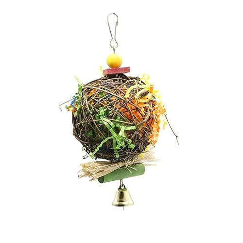 LEEVUS Vogelspielzeug, Papageien-Spielzeug, trocken gegen Beißen, Papageien, Kauspielzeug, mit Glocke, Vogelzubehör, 1 Stück D LEEVUS Vogelspielzeug, Papageien-Spielzeug, trocken gegen Beißen, Papageien, Kauspielzeug, mit Glocke, Vogelzubehör, 1 Stück D von LEEVUS