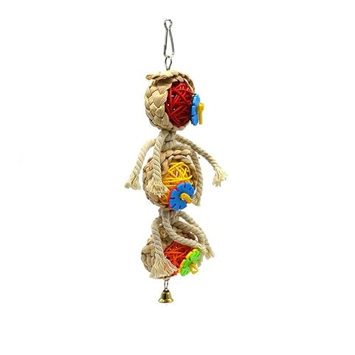 LEEVUS Vogelspielzeug, Papageien-Spielzeug, trocken gegen Beißen, Papageien, Kauspielzeug, mit Glocke, Vogelzubehör, 1 Stück E LEEVUS Vogelspielzeug, Papageien-Spielzeug, trocken gegen Beißen, Papageien, Kauspielzeug, mit Glocke, Vogelzubehör, 1 Stück E von LEEVUS