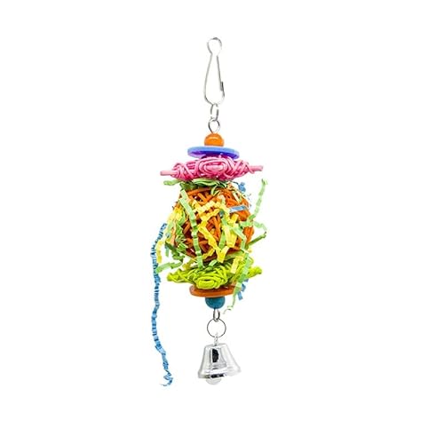 LEEVUS Vogelspielzeug, Papageien-Spielzeug, trocken gegen Beißen, Papageien, Kauspielzeug, mit Glocke, Vogelzubehör, 1 Stück G LEEVUS Vogelspielzeug, Papageien-Spielzeug, trocken gegen Beißen, Papageien, Kauspielzeug, mit Glocke, Vogelzubehör, 1 Stück G von LEEVUS