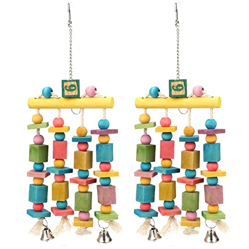 LEEVUS Vogelspielzeug, Papageienspielzeug, Aras, zum Aufhängen, Acryl, mit Glocken, zum Kauen auf Käfigen, Kakadus-Ständer, 2 Stück LEEVUS Vogelspielzeug, Papageienspielzeug, Aras, zum Aufhängen, Acryl, mit Glocken, zum Kauen auf Käfigen, Kakadus-Ständer, 2 Stück von LEEVUS