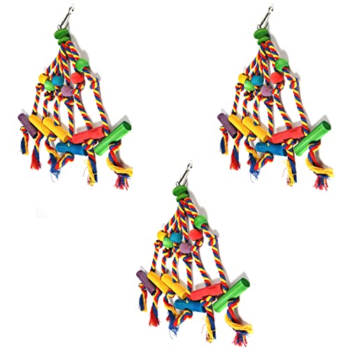 LEEVUS Vogelspielzeug, Vogelspielzeug, Baumwollseil, Papageienspielzeug, bissfest, Vogelreißspielzeug, Nymphensittiche, Trainingsspielzeug, 3 Stück LEEVUS Vogelspielzeug, Vogelspielzeug, Baumwollseil, Papageienspielzeug, bissfest, Vogelreißspielzeug, Nymphensittiche, Trainingsspielzeug, 3 Stück von LEEVUS