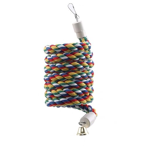 LEEVUS Vogelspielzeug, Vogelspielzeug, spiralförmig, Baumwollseil, Papageien-Schaukel, Klettern, stehendes Spielzeug mit Glocke, 1 Stück, 200 cm LEEVUS Vogelspielzeug, Vogelspielzeug, spiralförmig, Baumwollseil, Papageien-Schaukel, Klettern, stehendes Spielzeug mit Glocke, 1 Stück, 200 cm von LEEVUS