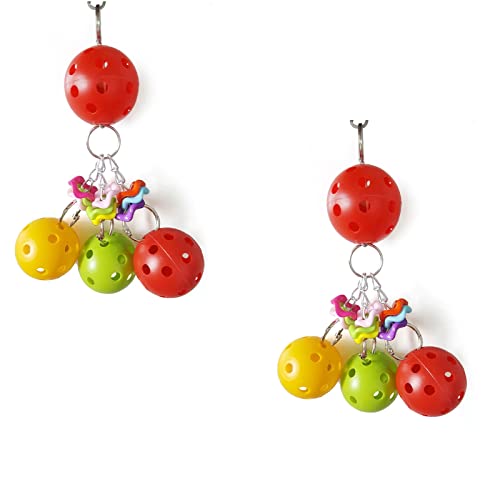 LEEVUS Vogelspielzeug, bunter Ball, für Papageien, Vogel, Sittiche, Bissen, Klettern, Spielen, Haustierkäfig, Dekoration, 2 Stück LEEVUS Vogelspielzeug, bunter Ball, für Papageien, Vogel, Sittiche, Bissen, Klettern, Spielen, Haustierkäfig, Dekoration, 2 Stück von LEEVUS