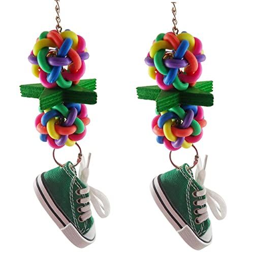 LEEVUS Vogelspielzeug, praktischer Sneaker, Papageien-Kauball, Stern, Vogelkäfig, Klettern, Spielzeug, buntes Anhänger, 2 Stück LEEVUS Vogelspielzeug, praktischer Sneaker, Papageien-Kauball, Stern, Vogelkäfig, Klettern, Spielzeug, buntes Anhänger, 2 Stück von LEEVUS