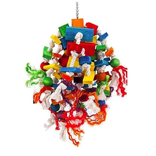 LEEVUS Vogelspielzeug aus Holz, langlebig, Kauspielzeug, groß, bunt, Spielzeug für Papageien, Aras, Haustiere, Vogelschaukel, Spielzeug, 1 Stück C LEEVUS Vogelspielzeug aus Holz, langlebig, Kauspielzeug, groß, bunt, Spielzeug für Papageien, Aras, Haustiere, Vogelschaukel, Spielzeug, 1 Stück C von LEEVUS