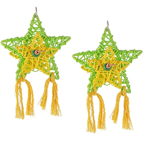 LEEVUS Vogelspielzeug aus natürlichem Bambus-Rattan-Papier, Webkäfig, für Haustiere, Vogel, Kauspielzeug, Papageienkäfig, Dekoration, 2 Stück B LEEVUS Vogelspielzeug aus natürlichem Bambus-Rattan-Papier, Webkäfig, für Haustiere, Vogel, Kauspielzeug, Papageienkäfig, Dekoration, 2 Stück B von LEEVUS