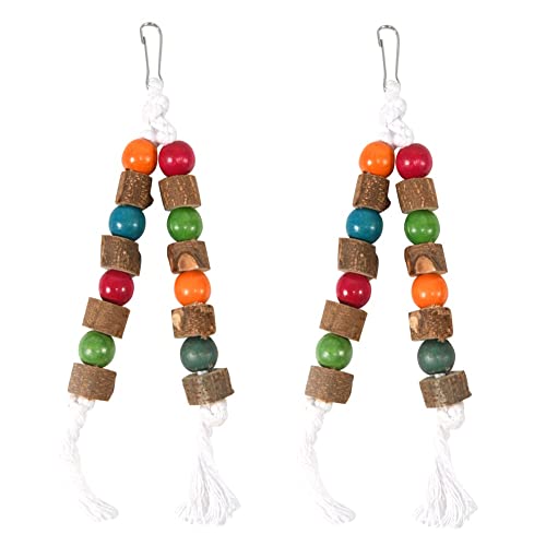 LEEVUS Vogelspielzeug aus natürlichem Holz, Papageienspielzeug, Kauspielzeug, Kauspielzeug, Karton, Vogelkäfig, Dekoration, 2 Stück LEEVUS Vogelspielzeug aus natürlichem Holz, Papageienspielzeug, Kauspielzeug, Kauspielzeug, Karton, Vogelkäfig, Dekoration, 2 Stück von LEEVUS
