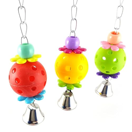 LEEVUS Vogelspielzeug für Haustiere, Papageienspielzeug, Eierglocke, Kugel, hängende Blütenblätter, Papageienspielzeug, Ball, Vogelzubehör, 3-teiliges Set LEEVUS Vogelspielzeug für Haustiere, Papageienspielzeug, Eierglocke, Kugel, hängende Blütenblätter, Papageienspielzeug, Ball, Vogelzubehör, 3-teiliges Set von LEEVUS