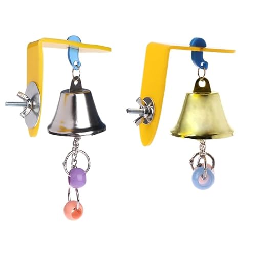 LEEVUS Vogelspielzeug für Papageien, Glocke, Spielzeug, Vögel, zum Kauen, zum Aufhängen, Zubehör für Sittiche, Perlen, Spielzeug, 2 Stück LEEVUS Vogelspielzeug für Papageien, Glocke, Spielzeug, Vögel, zum Kauen, zum Aufhängen, Zubehör für Sittiche, Perlen, Spielzeug, 2 Stück von LEEVUS