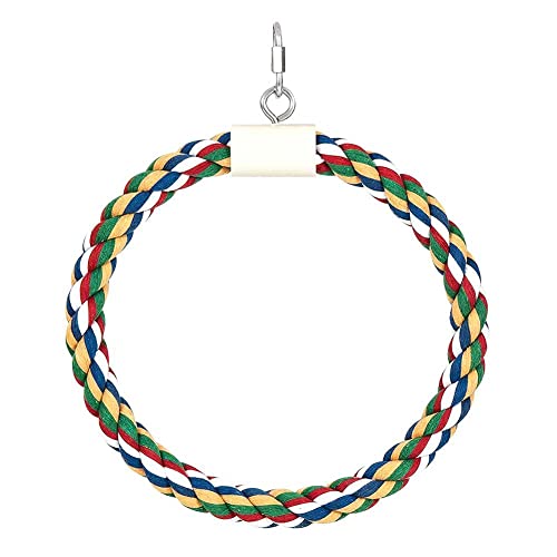 LEEVUS Vogelspielzeug zum Aufhängen, für Haustiere, Vogel, Papageien, Baumwollseil, Kreisring, Ständer, Schaukelkäfig, Kauspielzeug, 2 Stück, 15 cm LEEVUS Vogelspielzeug zum Aufhängen, für Haustiere, Vogel, Papageien, Baumwollseil, Kreisring, Ständer, Schaukelkäfig, Kauspielzeug, 2 Stück, 15 cm von LEEVUS