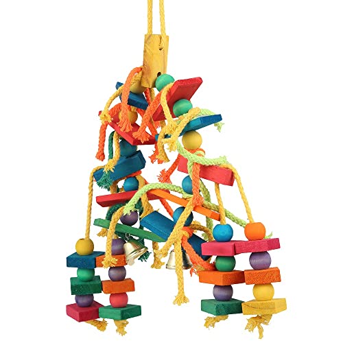 Vogelspielzeug, buntes Papageien-Kauspielzeug, natürliche Holzvögel, Sitzstange zum Aufhängen, Vogel-Kletterleiter, 1 Stück Vogelspielzeug, buntes Papageien-Kauspielzeug, natürliche Holzvögel, Sitzstange zum Aufhängen, Vogel-Kletterleiter, 1 Stück von LEEVUS