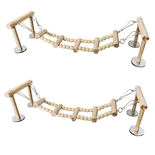 Vogelspielzeug aus Holz, für Papageien, Spielzeug, Schaukel, Kletterleiter, Spielplatz, Vogelzubehör, 2 Stück Vogelspielzeug aus Holz, für Papageien, Spielzeug, Schaukel, Kletterleiter, Spielplatz, Vogelzubehör, 2 Stück von LEEVUS