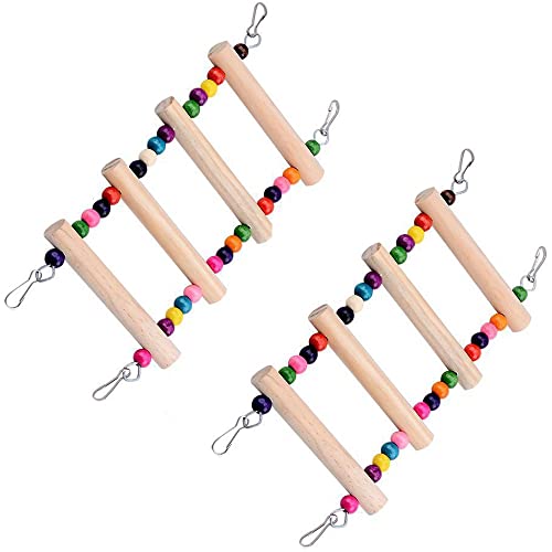 Vogelspielzeug für Haustiere, Vögel, Schaukel, Holzleiter, Kletterleiter, Nymphensittiche, Sittiche, Papageienspielzeug, Holzleiter, 2 Stück Vogelspielzeug für Haustiere, Vögel, Schaukel, Holzleiter, Kletterleiter, Nymphensittiche, Sittiche, Papageienspielzeug, Holzleiter, 2 Stück von LEEVUS