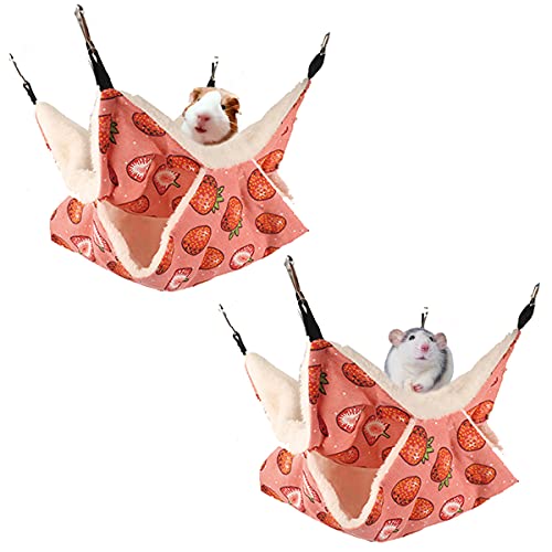 LEFTSTARER Hängematte für kleine Tiere, zum Aufhängen, Frettchen, Hängematte, Käfig, Spielzeug für Hamster, Ratten, Zucker, Papageien, Meerschweinchen, Versteck, Spielen, 2 Stück, Rosa LEFTSTARER Hängematte für kleine Tiere, zum Aufhängen, Frettchen, Hängematte, Käfig, Spielzeug für Hamster, Ratten, Zucker, Papageien, Meerschweinchen, Versteck, Spielen, 2 Stück, Rosa von LEFTSTARER