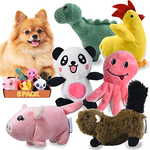 LEGEND SANDY Quietschendes Plüsch-Hundespielzeug-Set für Welpen, kleines gefülltes Kauspielzeug für Welpen, 6 Hundespielzeuge mit Quietschern,Haustierspielzeug für kleine und mittelgroße Hunde von LEGEND SANDY