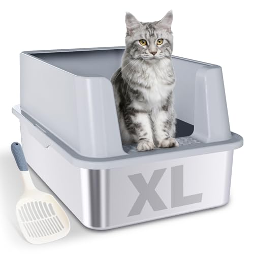 LEGOURNS XL Katzentoilette aus Edelstahl, 61 x 40,6 x 30,5 cm, extra groß, hohe Seiten, Metall-Katzentoilette mit Deckel und Schaufel, leicht zu reinigen, antihaftbeschichtet und geruchlos LEGOURNS XL Katzentoilette aus Edelstahl, 61 x 40,6 x 30,5 cm, extra groß, hohe Seiten, Metall-Katzentoilette mit Deckel und Schaufel, leicht zu reinigen, antihaftbeschichtet und geruchlos von LEGOURNS