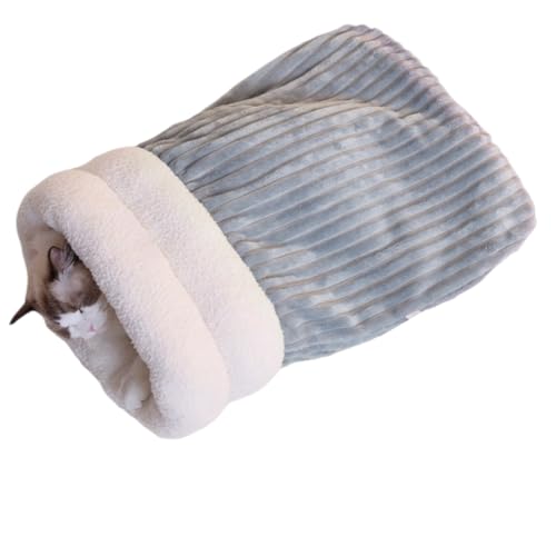 LEIDJGUN Dicker Winterschlafsack für Katzen, weich, isoliert, Katzennest für kaltes Wetter, bequem, warm, Liege, Bett, kuscheliges Kissen LEIDJGUN Dicker Winterschlafsack für Katzen, weich, isoliert, Katzennest für kaltes Wetter, bequem, warm, Liege, Bett, kuscheliges Kissen von LEIDJGUN