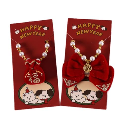 LEIDJGUN Haustierperlen Halskette Mit Bowknot Anhänger Neujahr Für Kleine Hund Und Katzen Zum Geburtstag Hochzeit LEIDJGUN Haustierperlen Halskette Mit Bowknot Anhänger Neujahr Für Kleine Hund Und Katzen Zum Geburtstag Hochzeit von LEIDJGUN