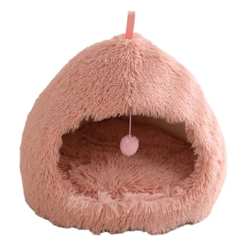 LEIDJGUN Lovely Pet House Soft Long Plush Indoor Pet Sleep Shelters with Hanging Toy Nonslip and Warm For Small Dogs Cats LEIDJGUN Lovely Pet House Soft Long Plush Indoor Pet Sleep Shelters with Hanging Toy Nonslip and Warm For Small Dogs Cats von LEIDJGUN