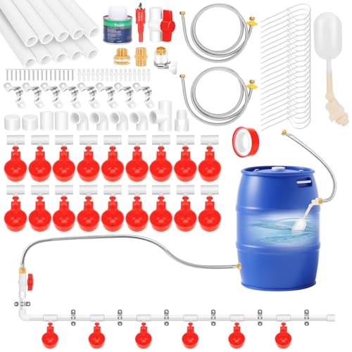 18 Pack Automatische Hühnerwasserbecher, Komplettset Pipeline Automatisches Hühnerbewässerungssystem Geflügelbewässerung für Küken Ente Wachtel 18 Pack Automatische Hühnerwasserbecher, Komplettset Pipeline Automatisches Hühnerbewässerungssystem Geflügelbewässerung für Küken Ente Wachtel von LEIFEOSH