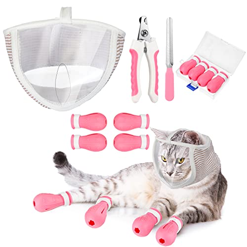 LEIFIDE Katzen-Maulkorb für die Fellpflege, inkl. 1 Maulkorb, 4 Stiefel, 2 Nagelknipser, Trimmer, atmungsaktiv, Anti-Biss-Maske, Schuhe für Katzen, Anti-Kratz-Pfotenabdeckungen für Haustierpflege LEIFIDE Katzen-Maulkorb für die Fellpflege, inkl. 1 Maulkorb, 4 Stiefel, 2 Nagelknipser, Trimmer, atmungsaktiv, Anti-Biss-Maske, Schuhe für Katzen, Anti-Kratz-Pfotenabdeckungen für Haustierpflege von LEIFIDE