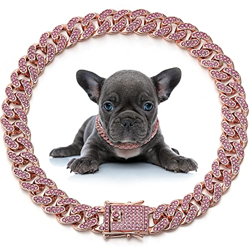 LEIFIDE Hundehalsband, Diamant-Glieder-Welpenhalsband, 12 mm breit, Hundehalskette, Metall, Katzenkette, Haustier-Kristall-Halskette, Schmuckzubehör für kleine, mittelgroße und große Haustiere (45,7 LEIFIDE Hundehalsband, Diamant-Glieder-Welpenhalsband, 12 mm breit, Hundehalskette, Metall, Katzenkette, Haustier-Kristall-Halskette, Schmuckzubehör für kleine, mittelgroße und große Haustiere (45,7 von LEIFIDE