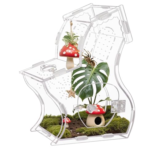LEIZHENZI Spinnengehege aus Acryl, ausbruchsicher, kleine springende Spinne, Lebensraum mit magnetischer Tür, 15 x 8 x 24 cm, transparentes Arboreal Terrarium für Vogelspinnen, Mantis, Geckos und LEIZHENZI Spinnengehege aus Acryl, ausbruchsicher, kleine springende Spinne, Lebensraum mit magnetischer Tür, 15 x 8 x 24 cm, transparentes Arboreal Terrarium für Vogelspinnen, Mantis, Geckos und von LEIZHENZI