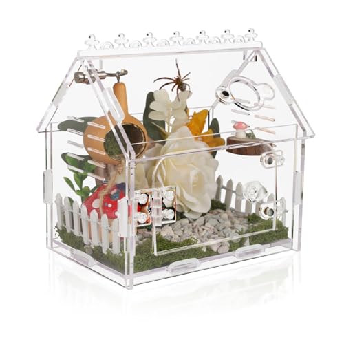 Magnetisches Terrarium-Set aus Acryl, 15 x 9,9 x 13 cm, Springspinnengehege, Vogelspinnenkäfig mit sicheren Magnetverschlüssen, Belüftung und ausbruchsicherem Design, Reptilien/Chamäleon/Mantis Magnetisches Terrarium-Set aus Acryl, 15 x 9,9 x 13 cm, Springspinnengehege, Vogelspinnenkäfig mit sicheren Magnetverschlüssen, Belüftung und ausbruchsicherem Design, Reptilien/Chamäleon/Mantis von LEIZHENZI