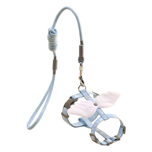 LEJIAJU Katzengeschirr und Leine, Katzengeschirr und Leine, Set mit Metall-D-Ring, verstellbar, weich, für Katzen und kleine Hunde, Länge 9,9 cm LEJIAJU Katzengeschirr und Leine, Katzengeschirr und Leine, Set mit Metall-D-Ring, verstellbar, weich, für Katzen und kleine Hunde, Länge 9,9 cm von LEJIAJU