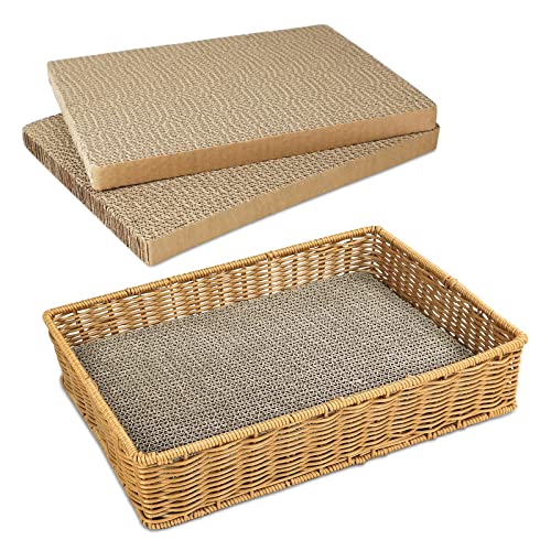 LELE LIFE 3 Stück Katzenkratzer mit stabilem Lounge-Korb, doppelseitiges Katzenkratzpad, Papp-Kratzbrett, Katzenkratzbrett Post, Katzenkratzer für Indoor-Katzen LELE LIFE 3 Stück Katzenkratzer mit stabilem Lounge-Korb, doppelseitiges Katzenkratzpad, Papp-Kratzbrett, Katzenkratzbrett Post, Katzenkratzer für Indoor-Katzen von LELE LIFE