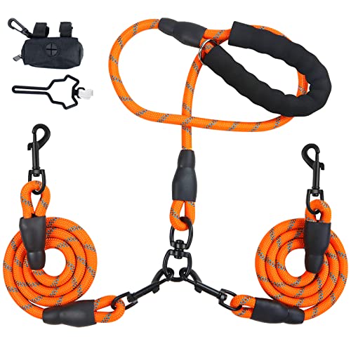 LELE LIFE Doppelte Hundeleine für zwei Hunde, strapazierfähig, reflektierend, Doppelleinen für 2 Hunde, 360° drehbar, doppelte Hundeleine verheddert sich nicht, große Hunde und mittelgroße Hunde, mit LELE LIFE Doppelte Hundeleine für zwei Hunde, strapazierfähig, reflektierend, Doppelleinen für 2 Hunde, 360° drehbar, doppelte Hundeleine verheddert sich nicht, große Hunde und mittelgroße Hunde, mit von LELE LIFE