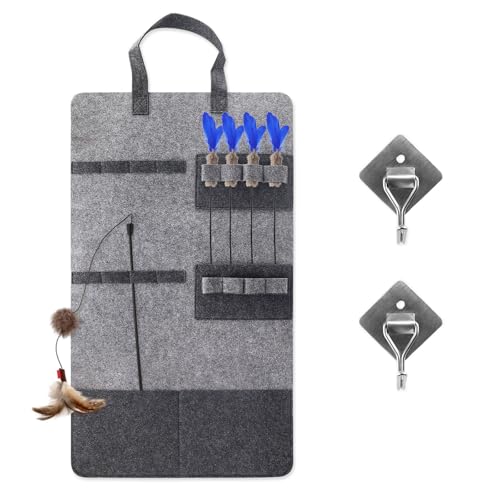 LELE LIFE Katzenstab Spielzeug Aufbewahrung Hängetasche, Filz Katzenspielzeug Halter Feder Spielzeug Katze Teaser Spielzeug Organizer, Katzenstock Spielzeughalter Katzenzubehör mit 4 Beuteln LELE LIFE Katzenstab Spielzeug Aufbewahrung Hängetasche, Filz Katzenspielzeug Halter Feder Spielzeug Katze Teaser Spielzeug Organizer, Katzenstock Spielzeughalter Katzenzubehör mit 4 Beuteln von LELE LIFE