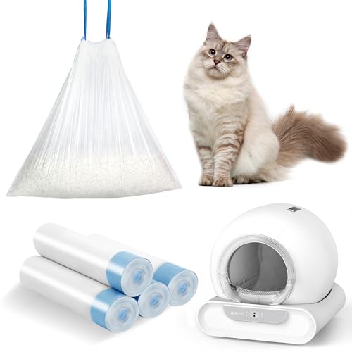 LELO PAWS Katzentoilettenbeutel mit Zugbändern für 01D Selbstreinigende Katzentoilette 45 x 45 cm Katzenklo Selbstreinigend Müllsack Langlebige Reißfest, 4 Rollen(60 Stück), Blau von LELO PAWS