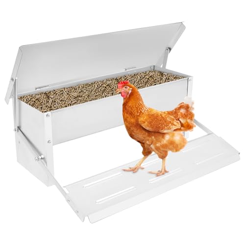 LENDISIY Futterautomat Hühner, 5kg Automatischer Hühnerfütterer, Stahl Geflügelfütterer mit Deckel, Fußpedal Selbstöffnender, Futterspender Futtertrog LENDISIY Futterautomat Hühner, 5kg Automatischer Hühnerfütterer, Stahl Geflügelfütterer mit Deckel, Fußpedal Selbstöffnender, Futterspender Futtertrog von LENDISIY