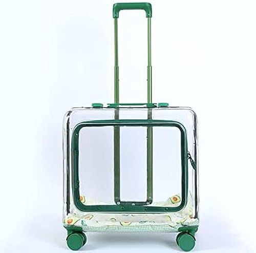 Durchsichtige Hundetrage-Rucksäcke, Haustier-Trolley Mit Teleskopgriff Und Rollen, Rollende Luftpolstertasche Für Kleine Katzen, Welpen, Hunde, Kaninchen,Picturesque234 von LENIUKS