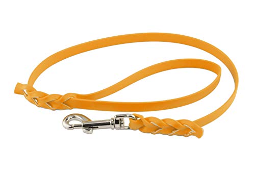 LENNIE BioThane Führleine, 13mm breit, 2m lang, Pastell-Orange, mit Handschlaufe, geflochten von LENNIE