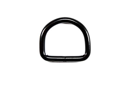 LENNIE 10x Halbring, D-Ring, Stahl, schwarz, Größe: 20 mm (3/4") von LENNIE
