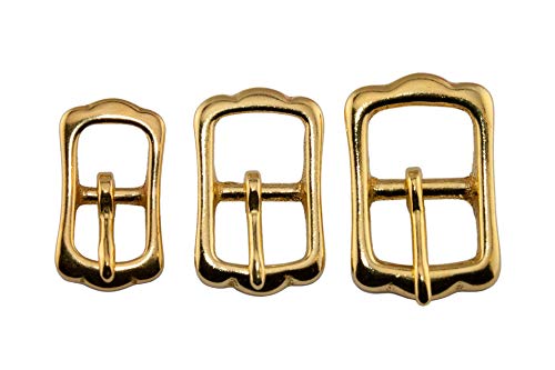 LENNIE 1x Islandschnalle, Barockschnalle, Messing, Gold, Größe: 13 mm (1/2") von LENNIE